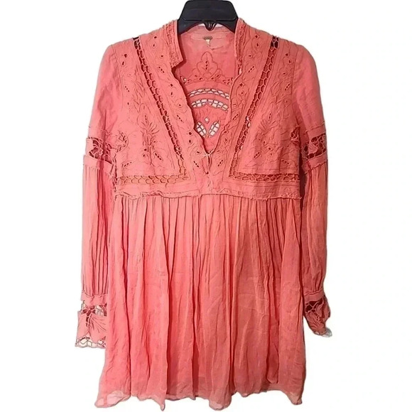 Free People Coral in Dreamland dress. Size 4 - Picture 8 of 13
